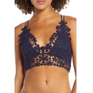 NWT Intimately Free People | Miss Dazie Navy Blue Crochet Lace Bralette | Small